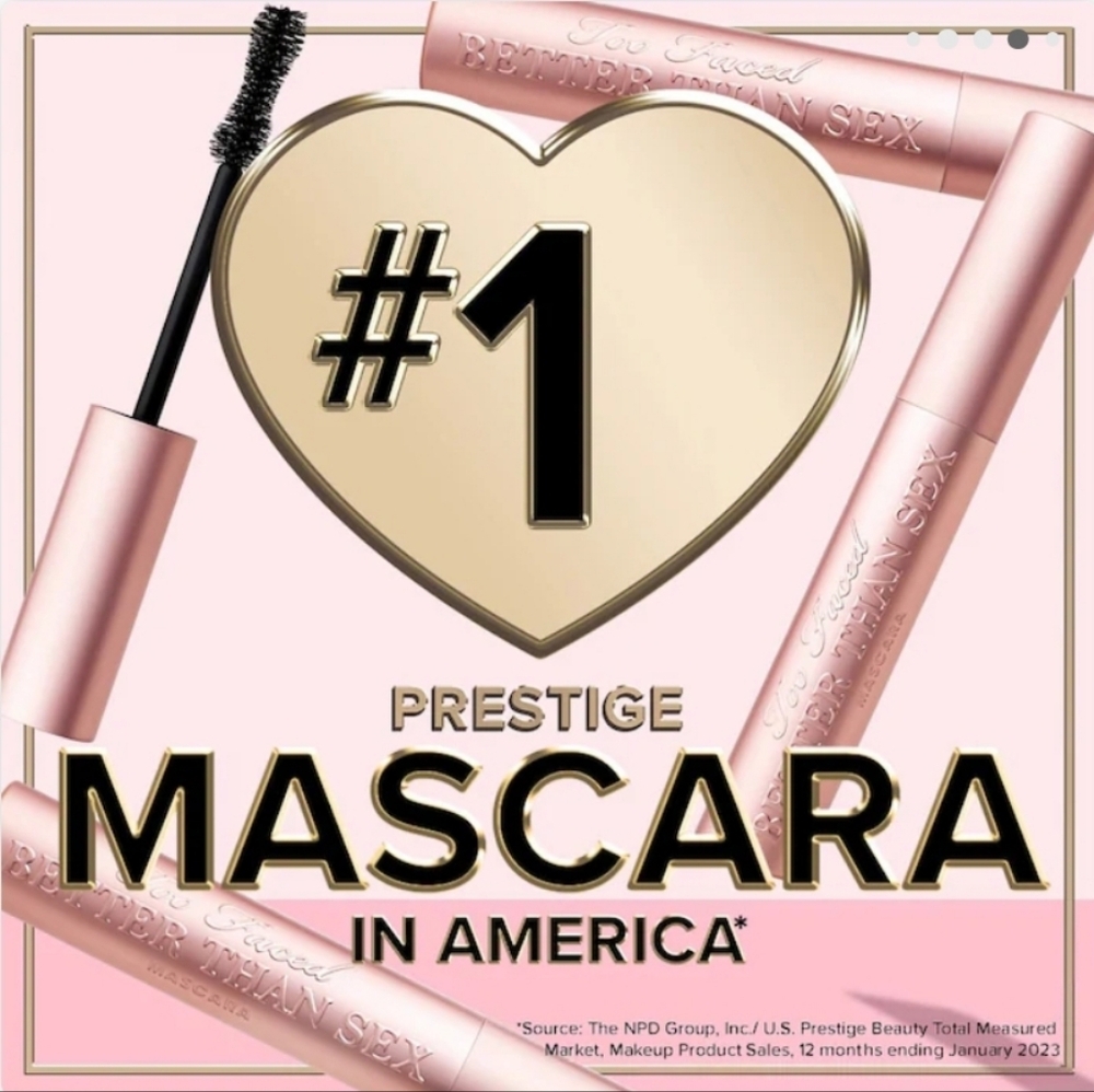 NEW! Too Faced Better than Sex Volumizing Mascara/ Volume, Length + Peptides